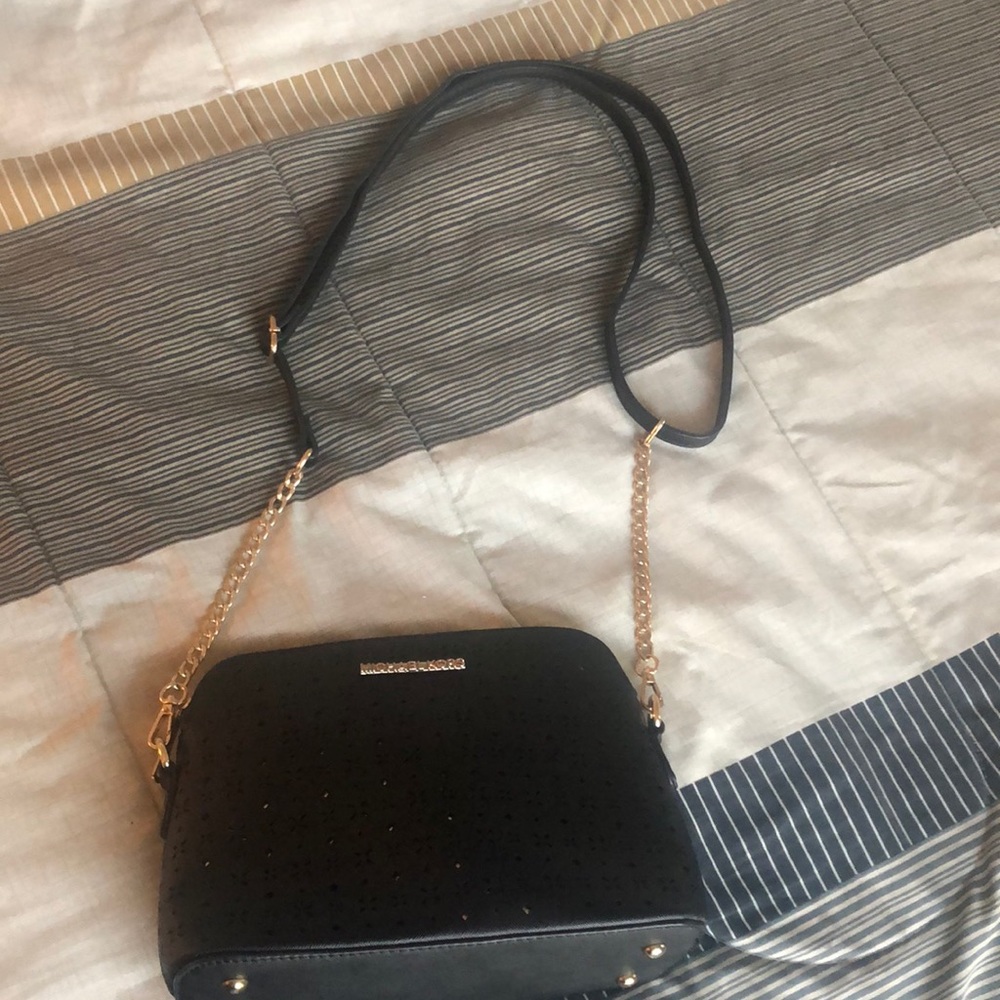 Black small bag with gold accents
